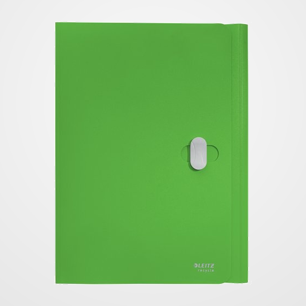 CARPETA LEITZ RECYCLE 3 SOLAPAS PP CIERRE GIRATORIO A4 VERDE