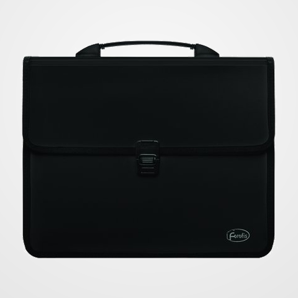 MALETIN FOROFIS PP RIBETEADO A4 CON ASA Y BROCHE NEGRO