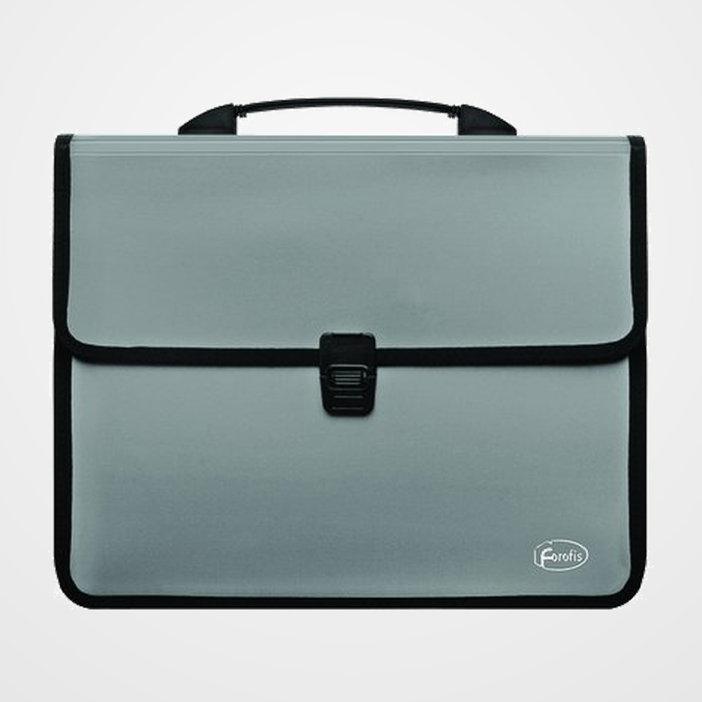 MALETIN FOROFIS PP RIBETEADO A4 CON ASA Y BROCHE PLATEADO
