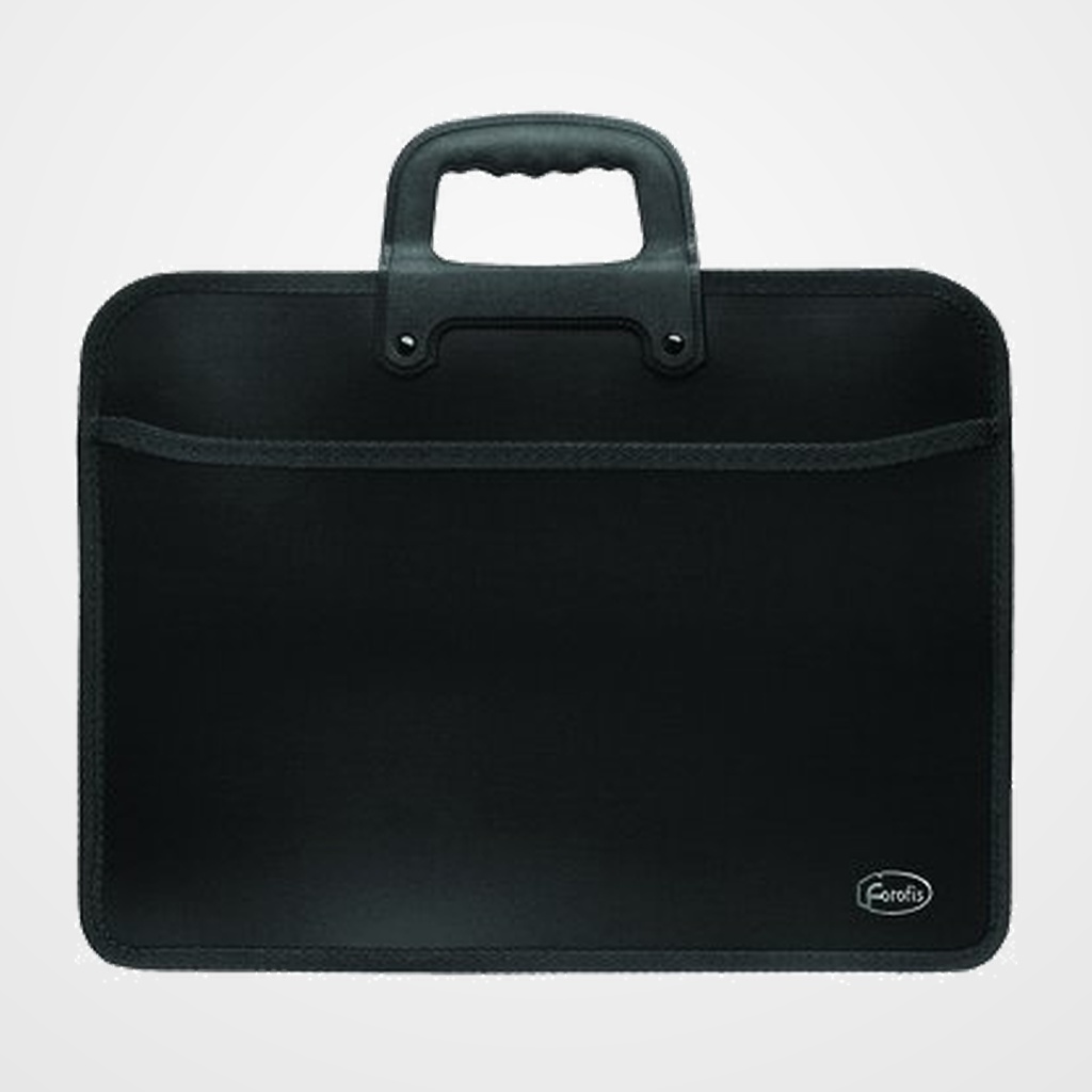 MALETIN FOROFIS PP RIBETEADO A4 CON ASA Y CREMALLERA NEGRO