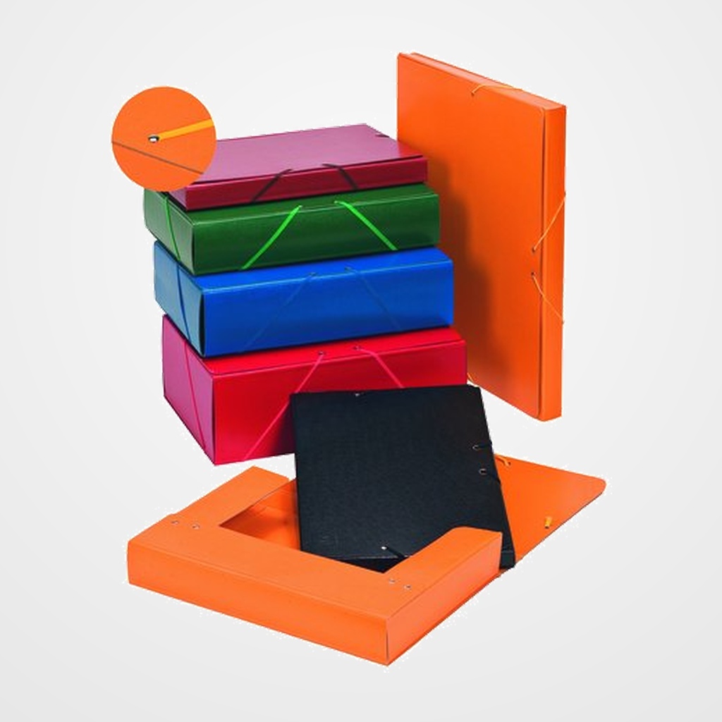 CARPETA de PROYECTOS CARCHIVO CARTON PINTADO A4 GOMAS  2 cm AZUL