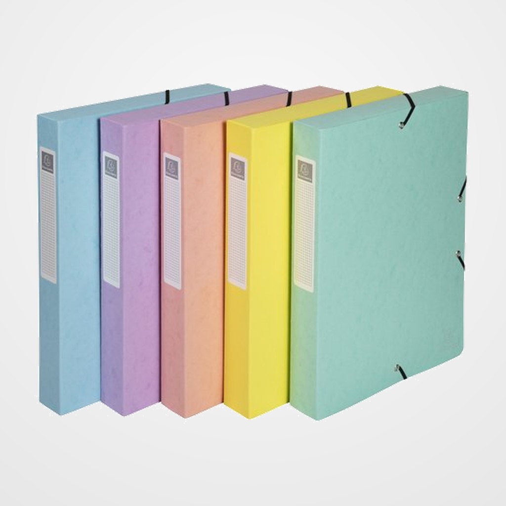 CARPETA de PROYECTOS EXACOMPTA AQUAREL  CARTON A4 GOMAS  6 cm SURTIDO (5 col.)