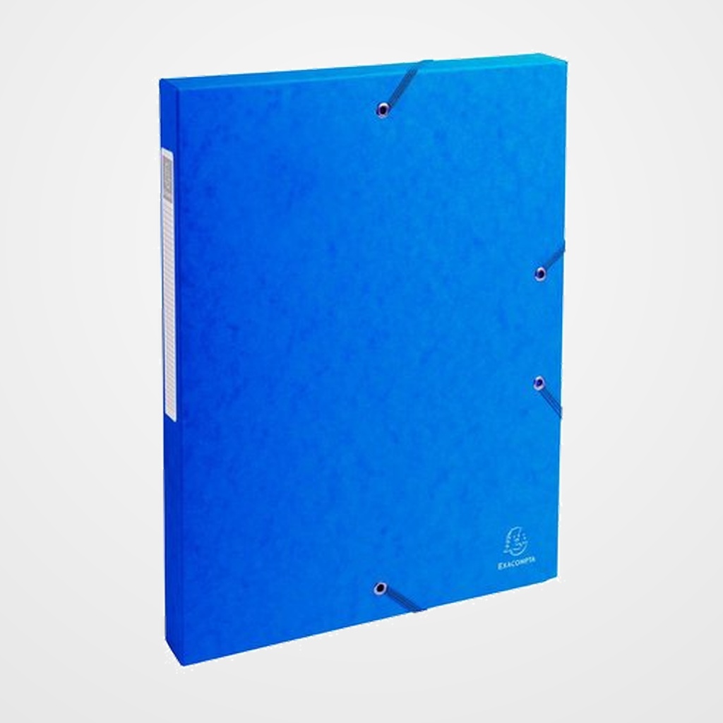 CARPETA de PROYECTOS EXACOMPTA EXABOX CARTULINA LUSTRADA NATURE FUTURE A4+ GOMAS  2,5 cm AZUL
