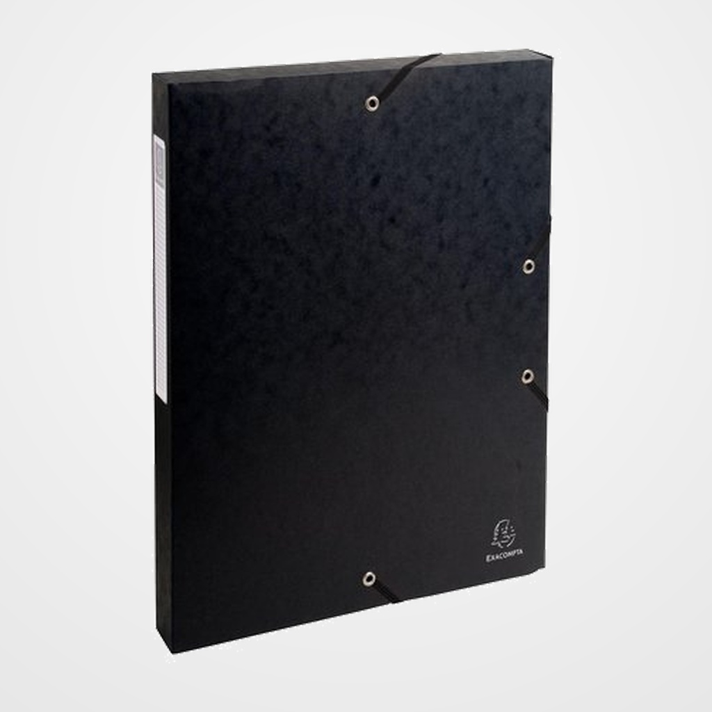 CARPETA de PROYECTOS EXACOMPTA EXABOX CARTULINA LUSTRADA NATURE FUTURE A4+ GOMAS  2,5 cm NEGRO