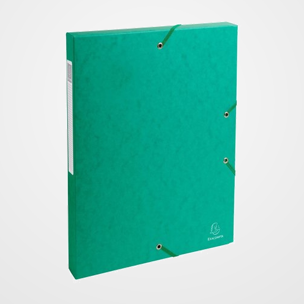 CARPETA de PROYECTOS EXACOMPTA EXABOX CARTULINA LUSTRADA NATURE FUTURE A4+ GOMAS  2,5 cm VERDE