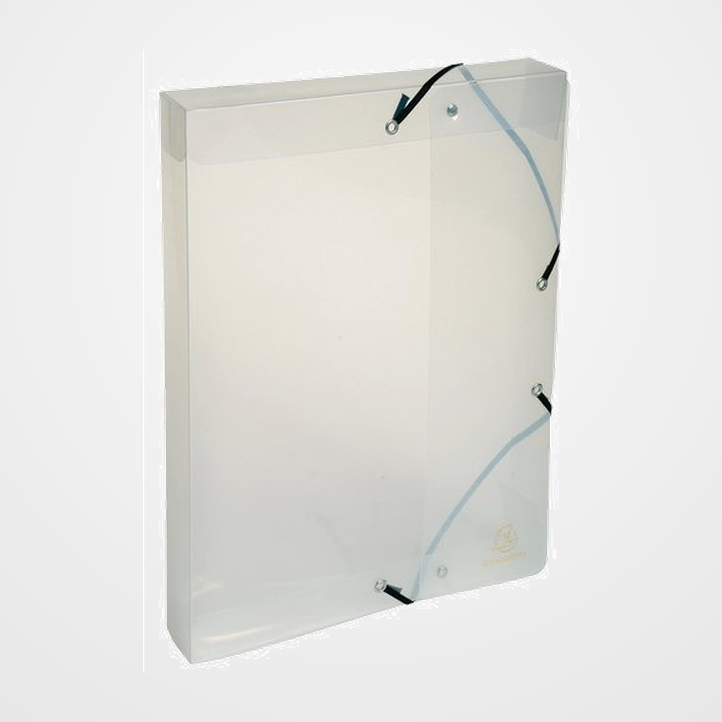 CARPETA de PROYECTOS EXACOMPTA EXABOX PP CRISTAL A4 GOMAS  4 cm