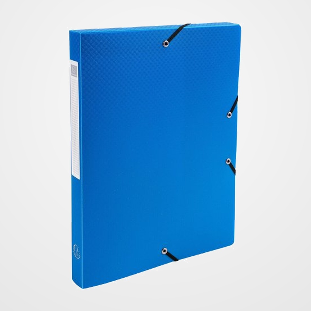 CARPETA de PROYECTOS EXACOMPTA EXABOX PP LISO OPACO A4 GOMAS  2,5 cm AZUL