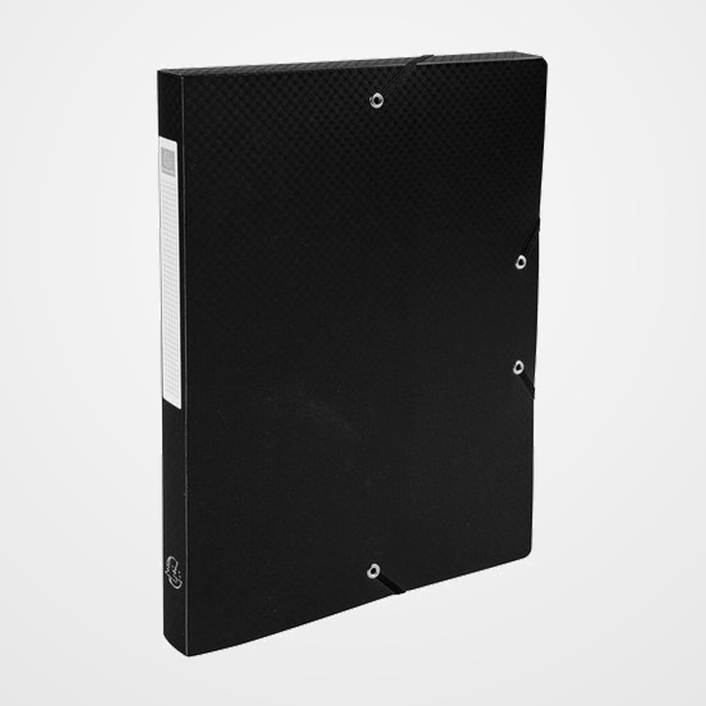 CARPETA de PROYECTOS EXACOMPTA EXABOX PP LISO OPACO A4 GOMAS  2,5 cm NEGRO