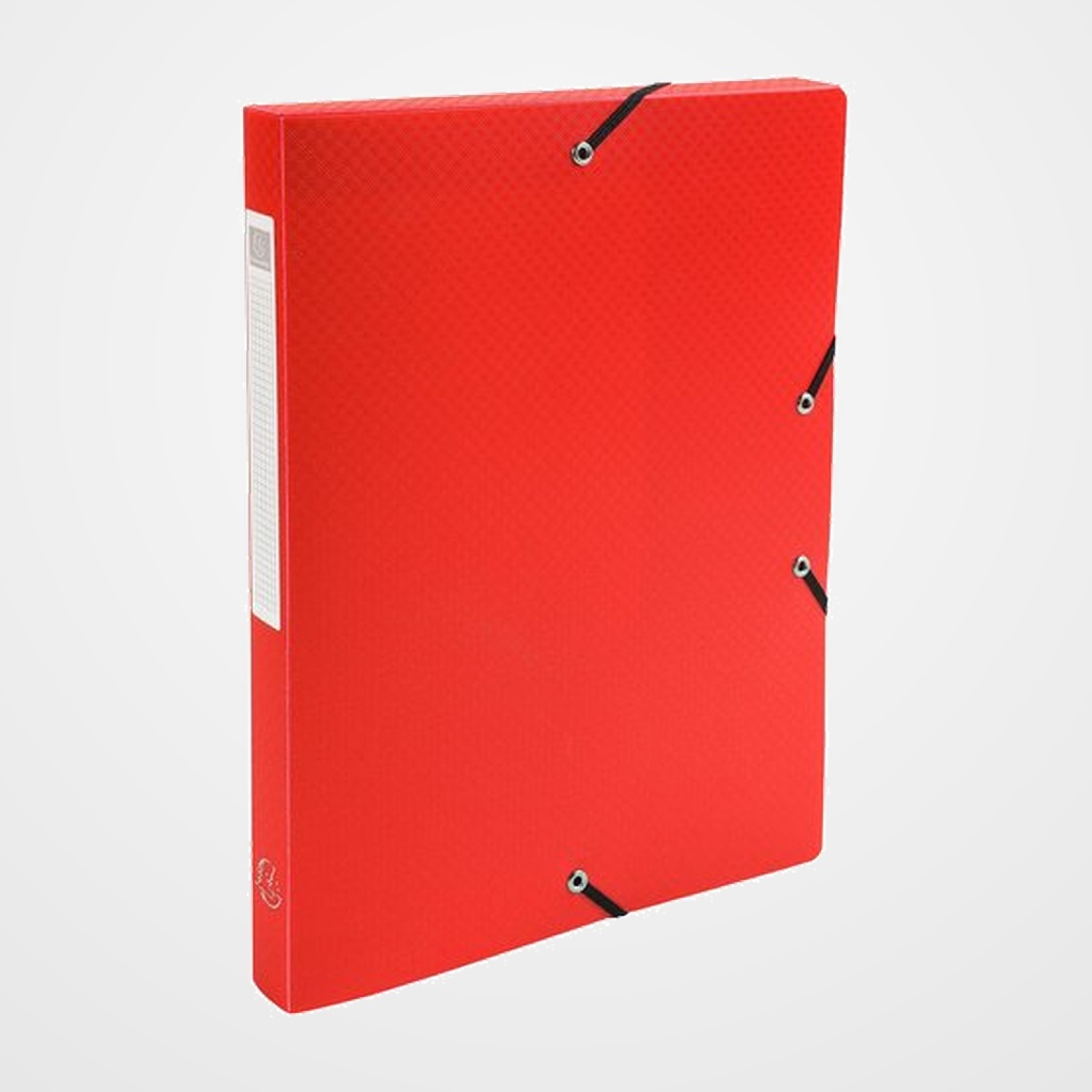 CARPETA de PROYECTOS EXACOMPTA EXABOX PP LISO OPACO A4 GOMAS  2,5 cm ROJO
