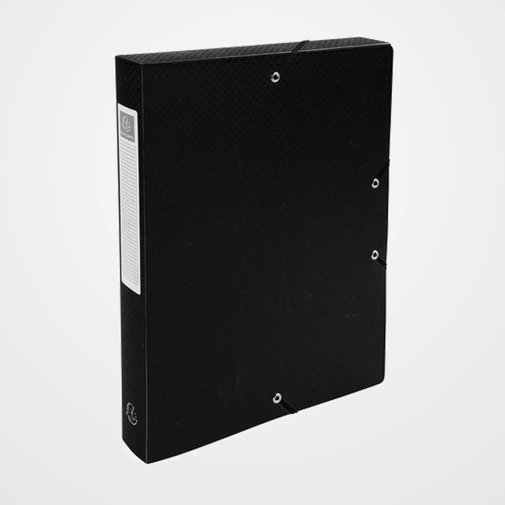 CARPETA de PROYECTOS EXACOMPTA EXABOX PP LISO OPACO A4 GOMAS  4 cm NEGRO