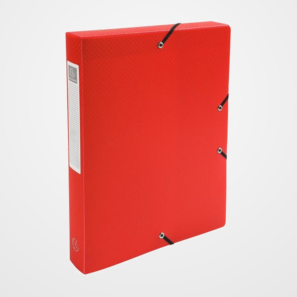 CARPETA de PROYECTOS EXACOMPTA EXABOX PP LISO OPACO A4 GOMAS  4 cm ROJO