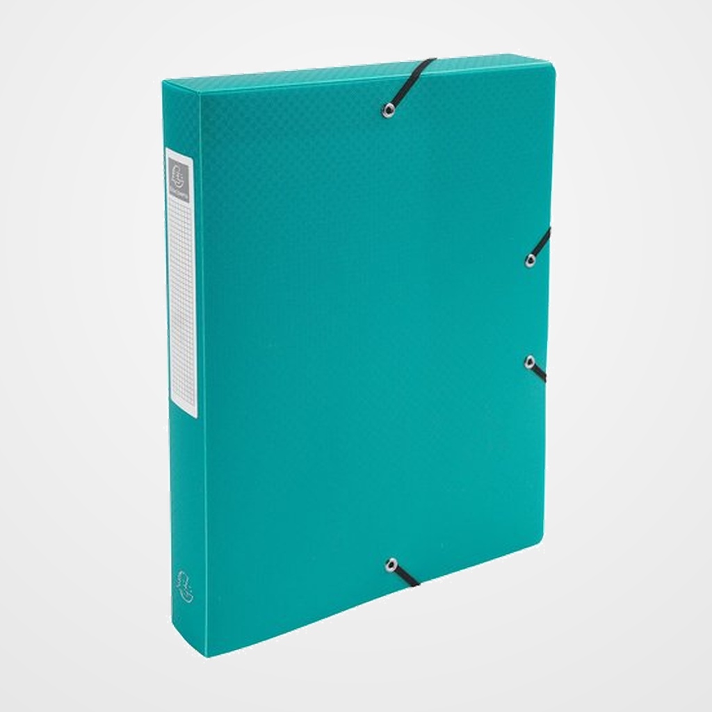 CARPETA de PROYECTOS EXACOMPTA EXABOX PP LISO OPACO A4 GOMAS  4 cm VERDE