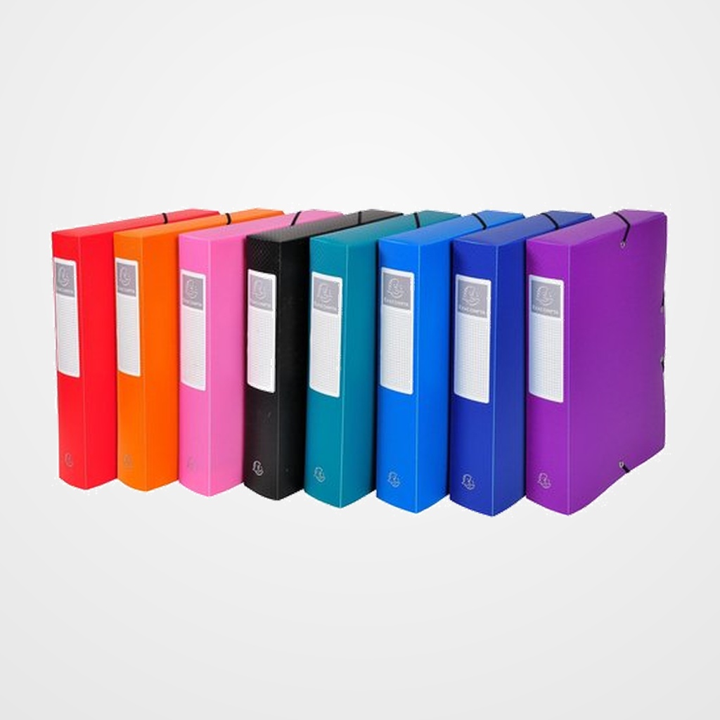 CARPETA de PROYECTOS EXACOMPTA EXABOX PP LISO OPACO A4 GOMAS  6 cm SURTIDO (8 col.)