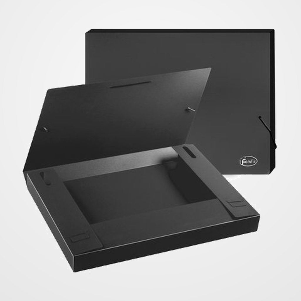 CARPETA de PROYECTOS FOROFIS PP A4 GOMAS 3 cm NEGRO