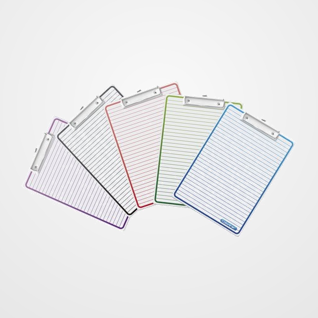 CARPETA con PINZA PORTABLOCS OFFICE BOX COLORLINE Fº PLASTICO RIGIDO CON FALSILLA DE ESCRITURA COLORES SURTIDOS