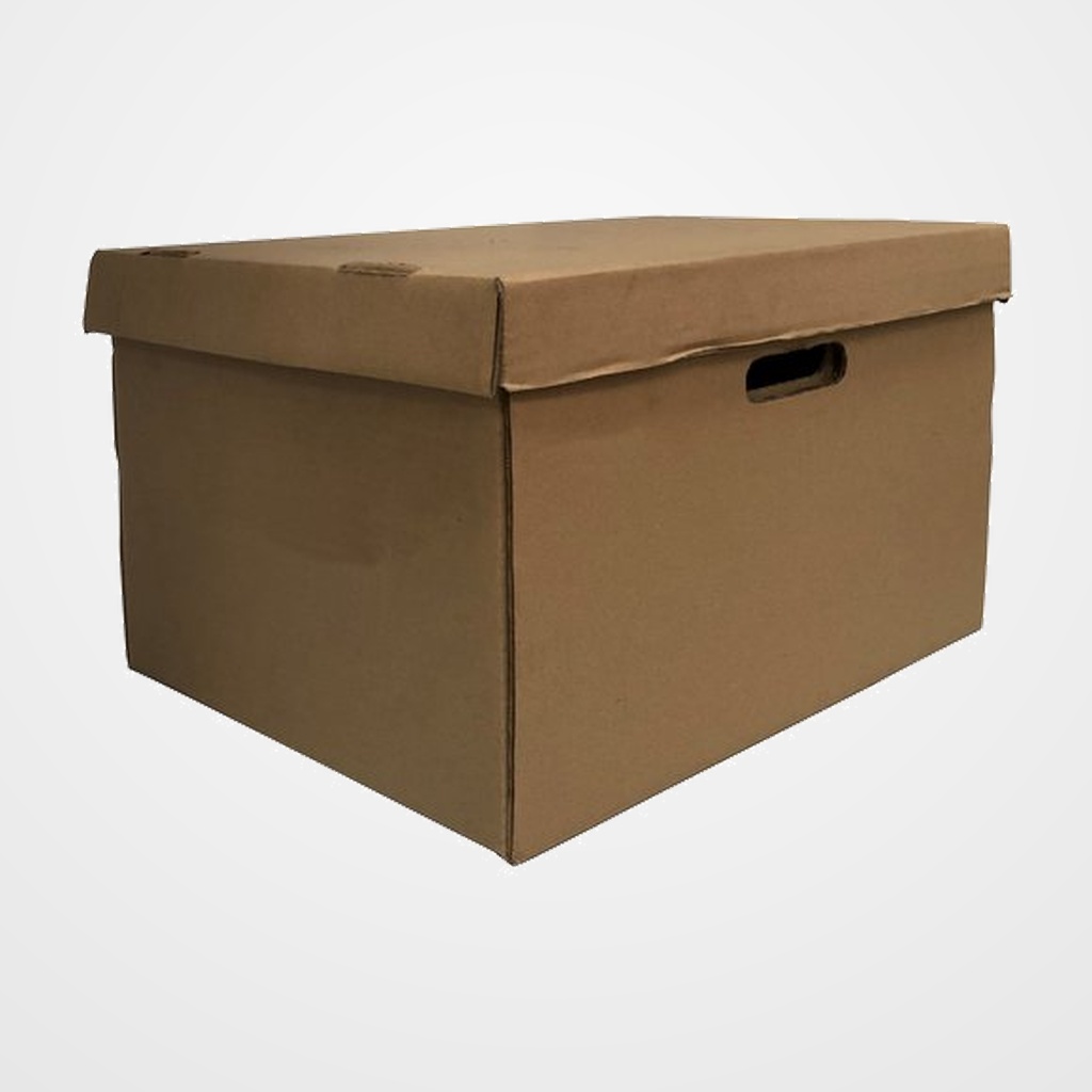CONTENEDOR de ARCHIVOS OLEF ITQUEDA (L: 412 x An: 383 x Al: 273mm) KRAFT para 4 archivadores tamaño  Fº CON TAPA