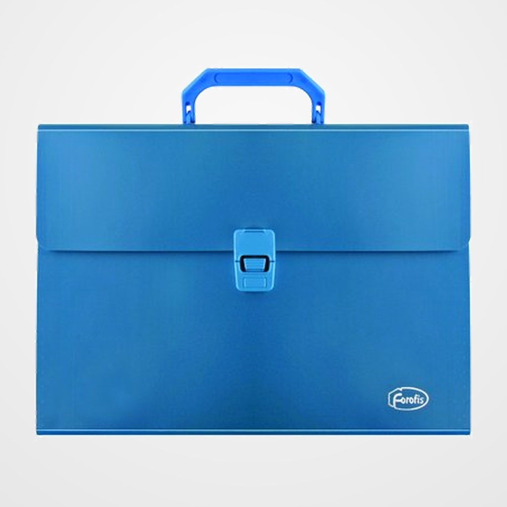 CLASIFICADOR ACORDEON FOROFIS PP OPACO A4 13 DPTOS CON ASA Y  BROCHE AZUL