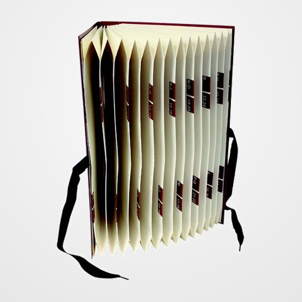 CLASIFICADOR ACORDEON MARIOLA GELTEX Fº 20 DPTOS.(A-Z) NEGRO