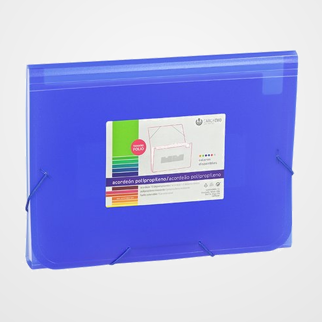 CLASIFICADOR ACORDEON CARCHIVO PP TRANSL. Fº 13 DPTOS.GOMAS AZUL