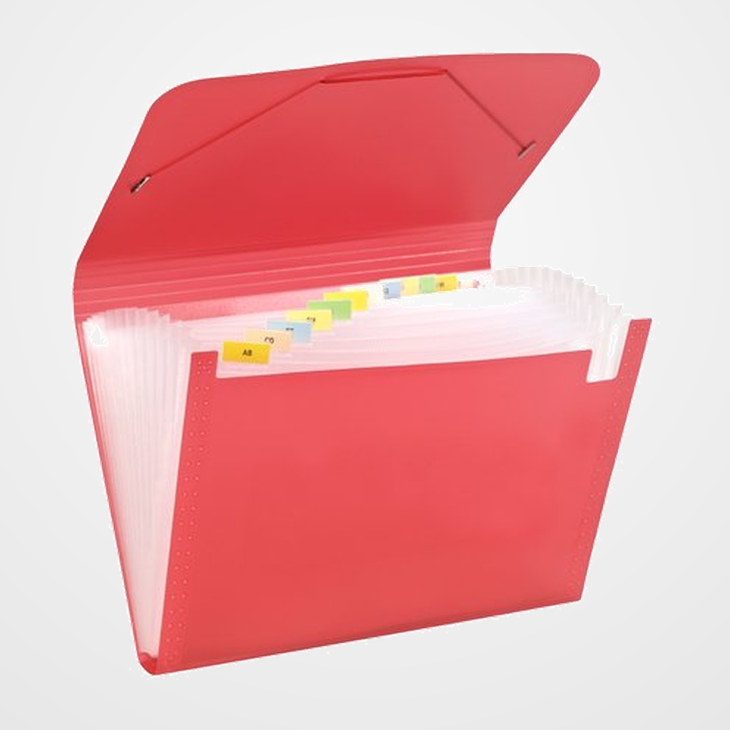 CLASIFICADOR ACORDEON CARCHIVO PP TRANSL. Fº 13 DPTOS.GOMAS ROJO