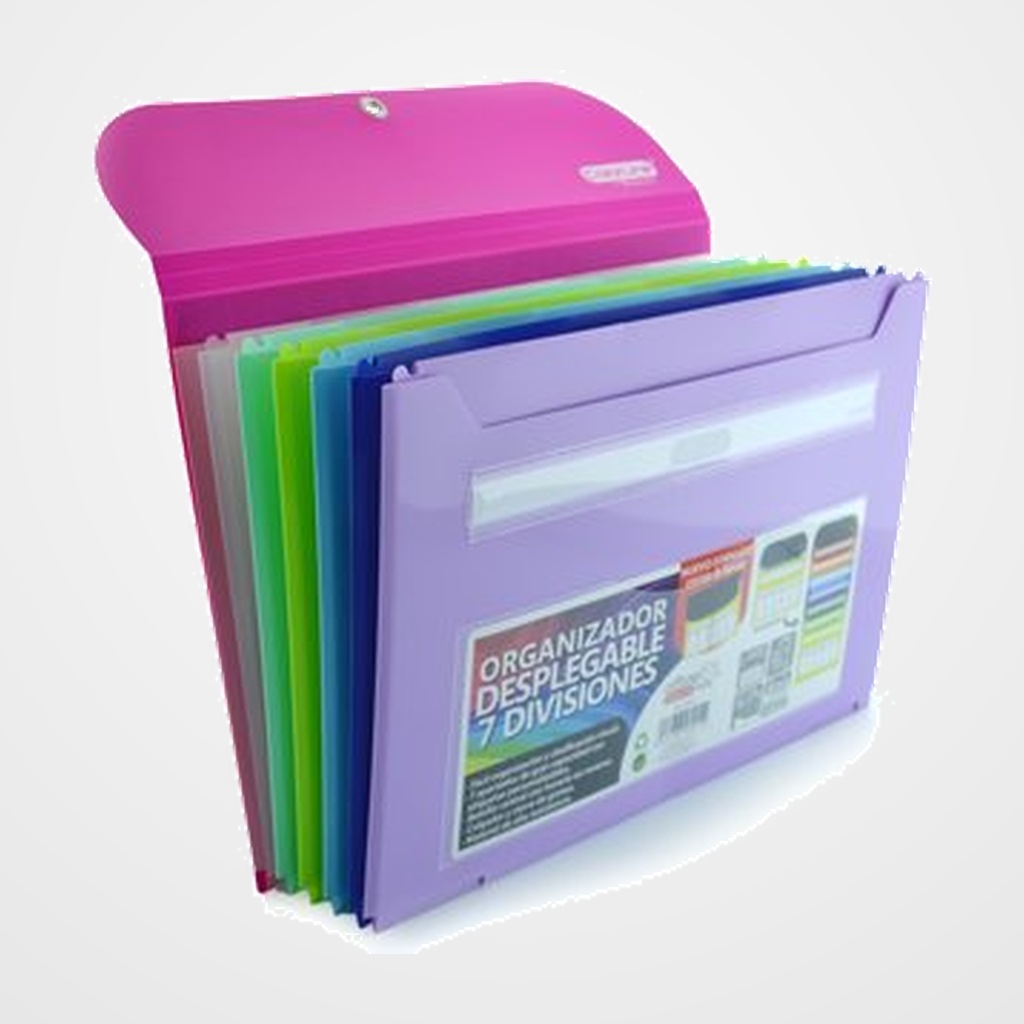 CLASIFICADOR ACORDEON OFFICE BOX PP COLORLINE 7 DPTOS.DESPLEGABLE