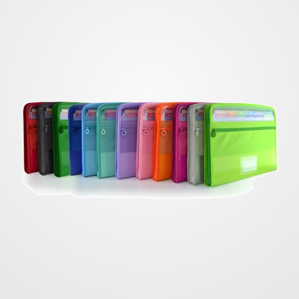 CLASIFICADOR ACORDEON COLORLINE VISION PP A4+ 12 DPTOS. con CREMALLERA (12 col.)