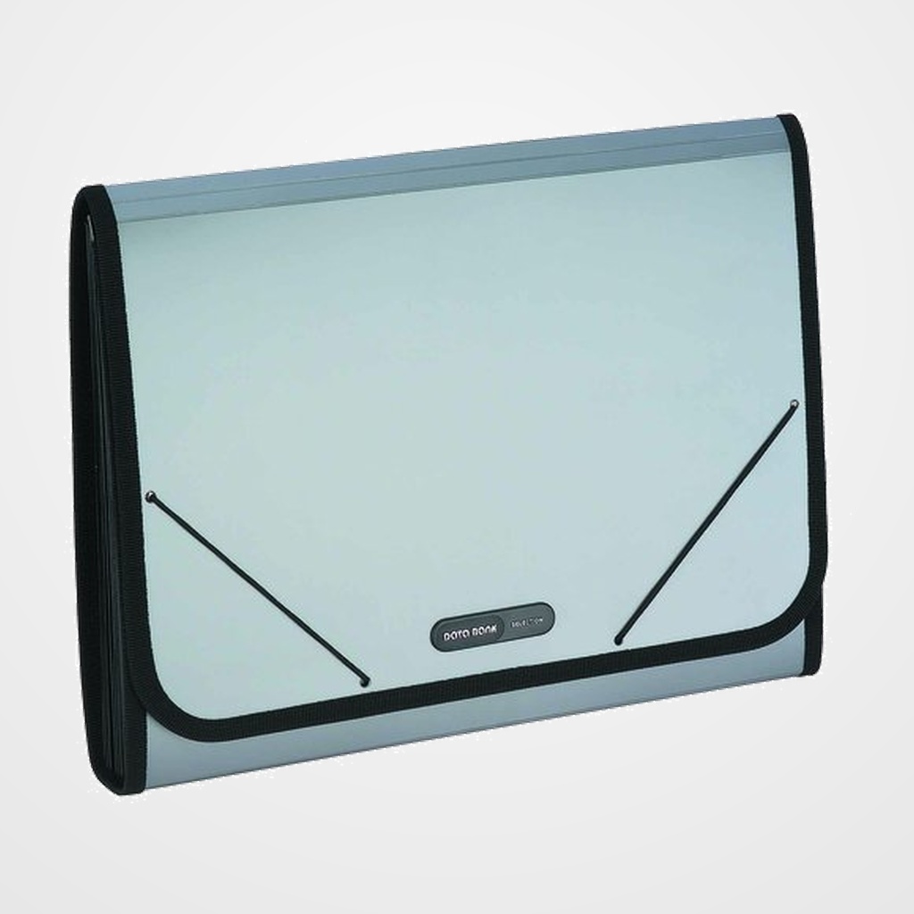 CLASIFICADOR ACORDEON DATABANK PP OPACO A4 12 DPTOS.RIBETE y GOMAS PLATA