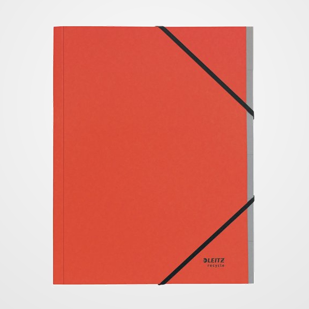 CARPETA CLASIFICADORA LEITZ RECYCLE CARTON A4 6 SEPARAD.con GOMAS ROJO