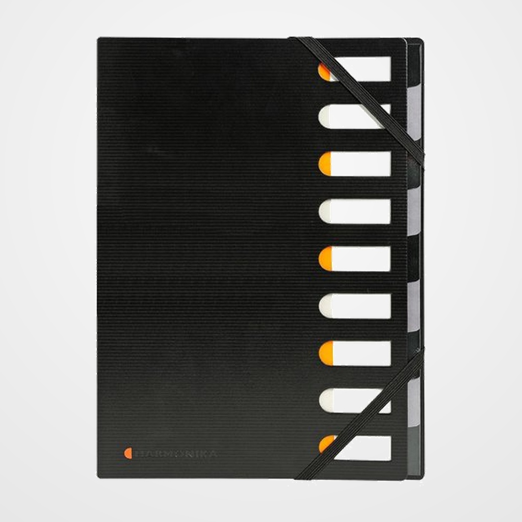 CLASIFICADOR lomo FUELLE EXACOMPTA PP A4 9 SEPARAD. GOMAS NEGRO