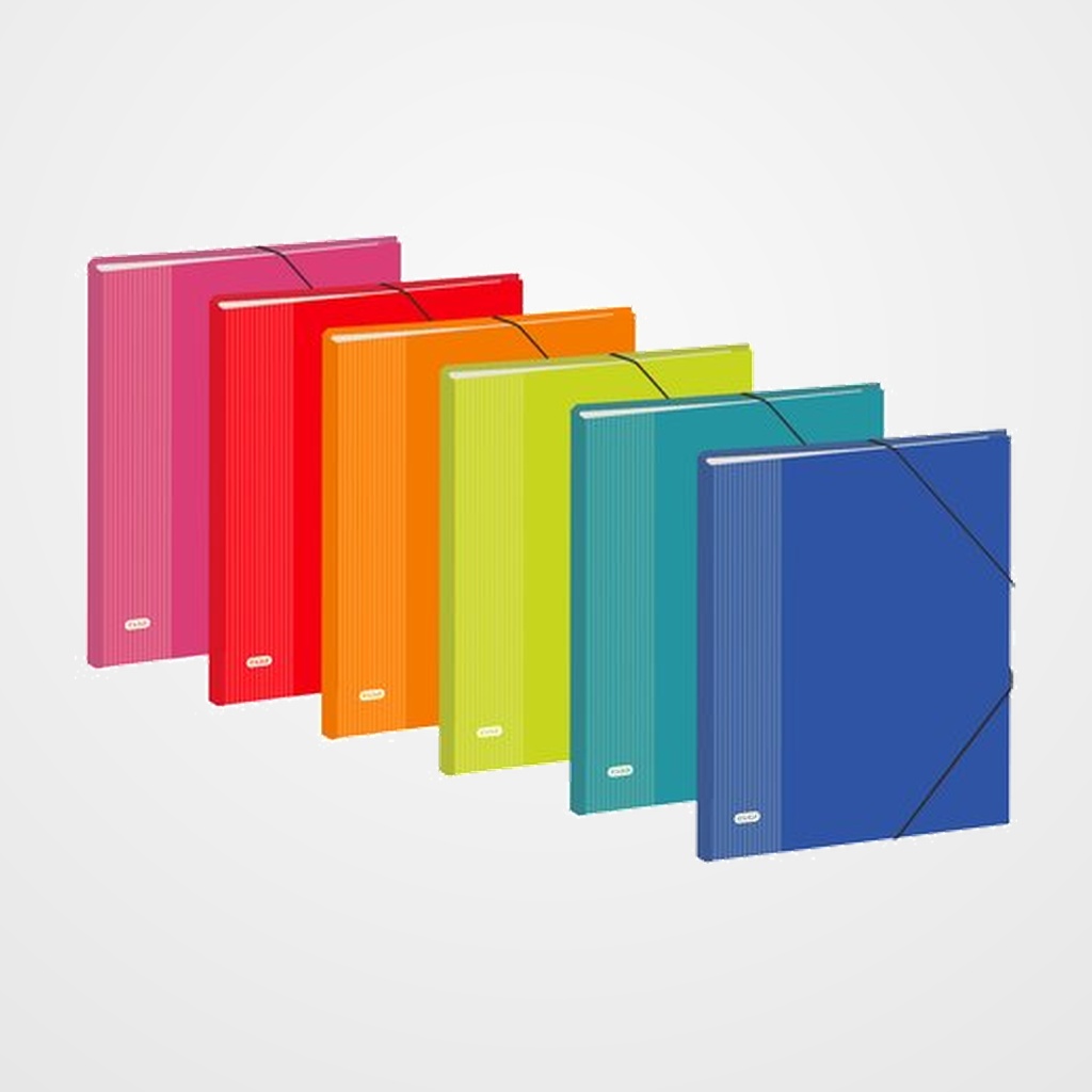 CARPETA CLASIFICADORA ELBA COLOR CARTON FORR. Fº 12 SEPARAD.GOMAS y SOLAPA 6 col.surt.(13301320)