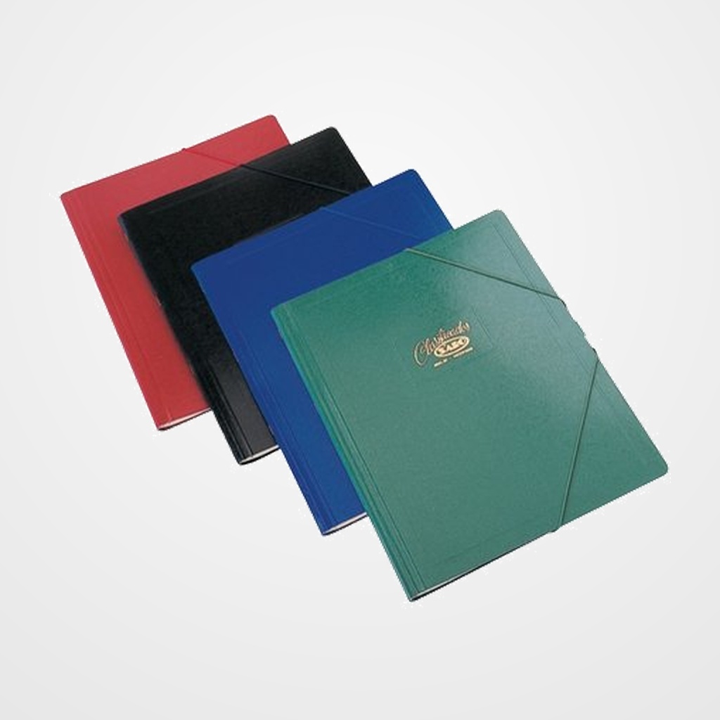 CARPETA CLASIFICADORA SARO CARTON GOFRADO Nº10 Fº PROL.12 DPTOS.con GOMAS ROJO