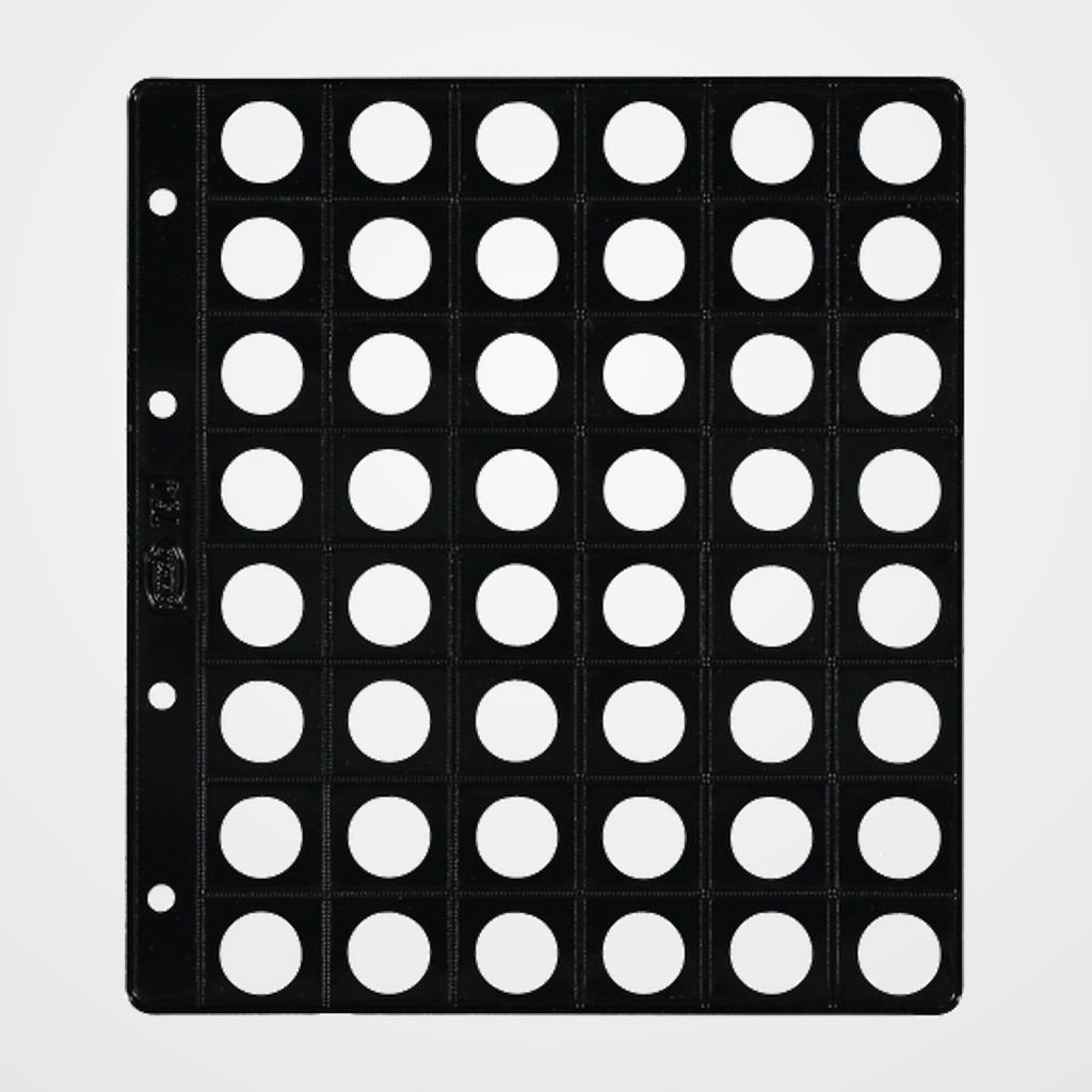 FUNDA para ALBUM de MONEDAS PARDO con ALMA OPACA NEGRA Ø 18mm 48 aloj.