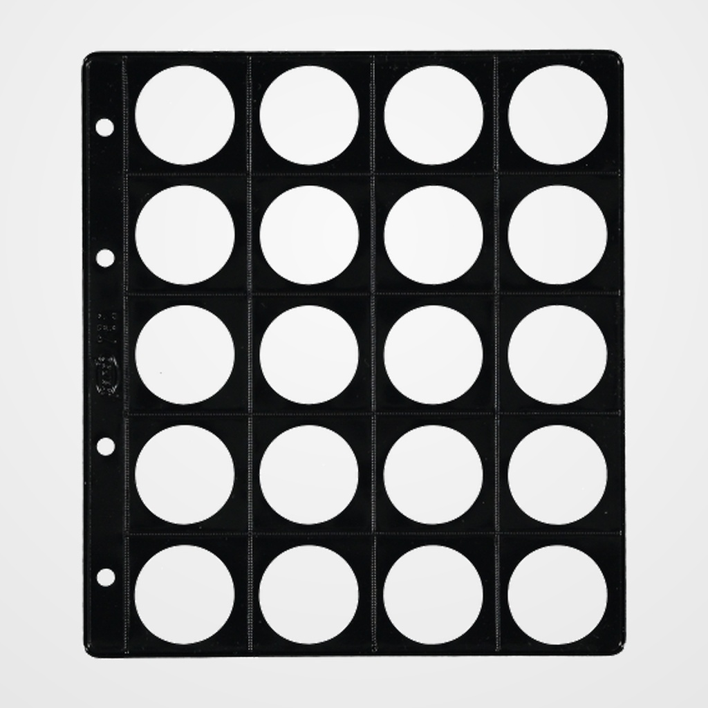 FUNDA para ALBUM de MONEDAS PARDO con ALMA OPACA NEGRA Ø 33mm 20 aloj.