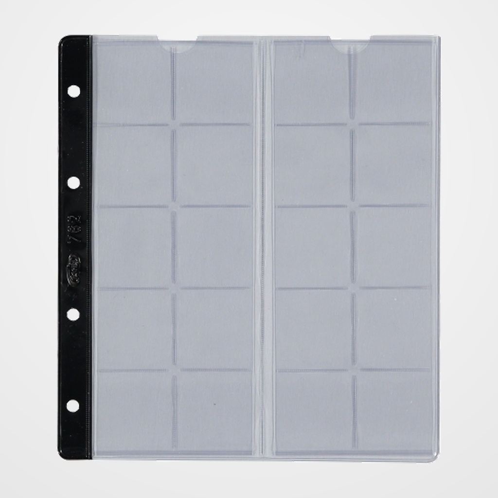 FUNDA para ALBUM de MONEDAS PARDO con LOMO RFZO.NEGRO Ø 37mm 20 aloj.