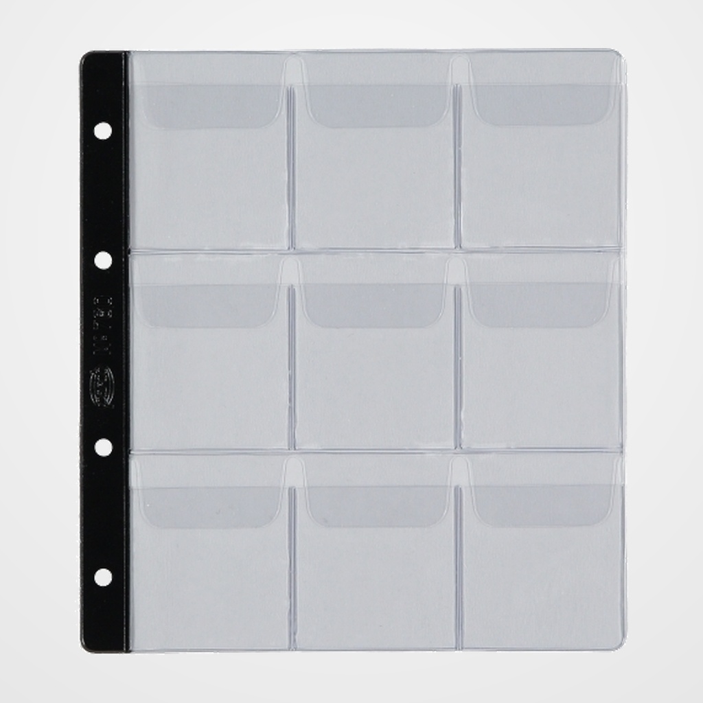 FUNDA para ALBUM de MONEDAS PARDO con LOMO RFZO.NEGRO Ø 55mm 9 aloj.