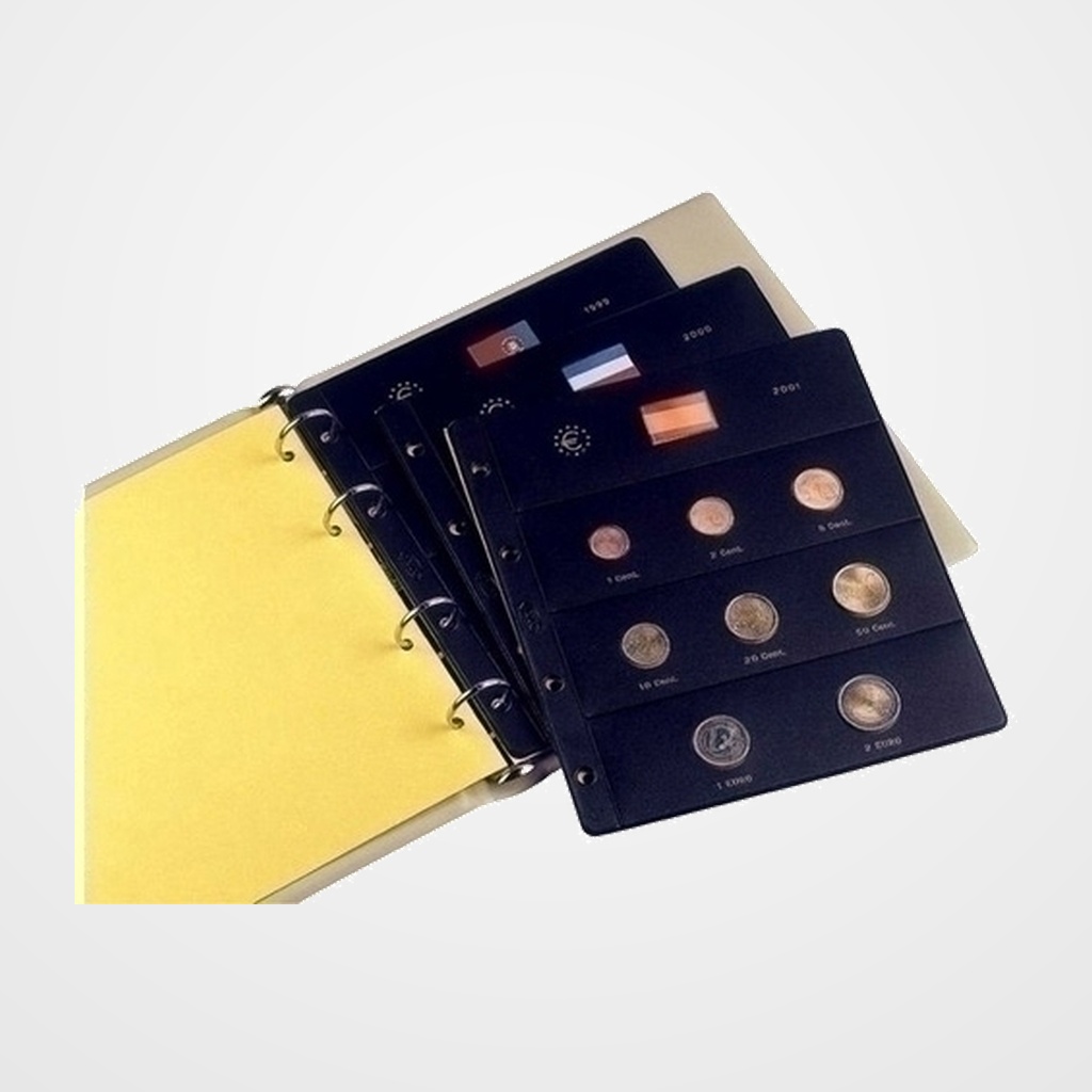 FUNDA para ALBUM de MONEDAS PARDO tipo CLARABOYA EUROS  8 aloj.