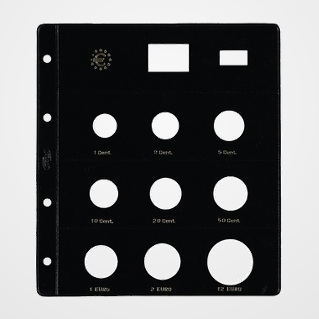 FUNDA para ALBUM de MONEDAS PARDO tipo CLARABOYA EUROS  9 aloj. (especial 12)