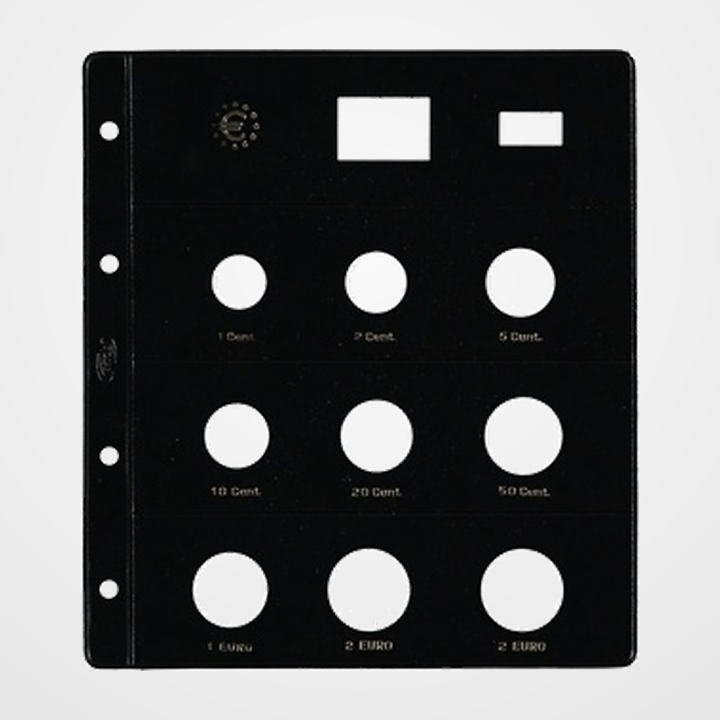 FUNDA para ALBUM de MONEDAS PARDO tipo CLARABOYA EUROS  9 aloj. (especial 2)