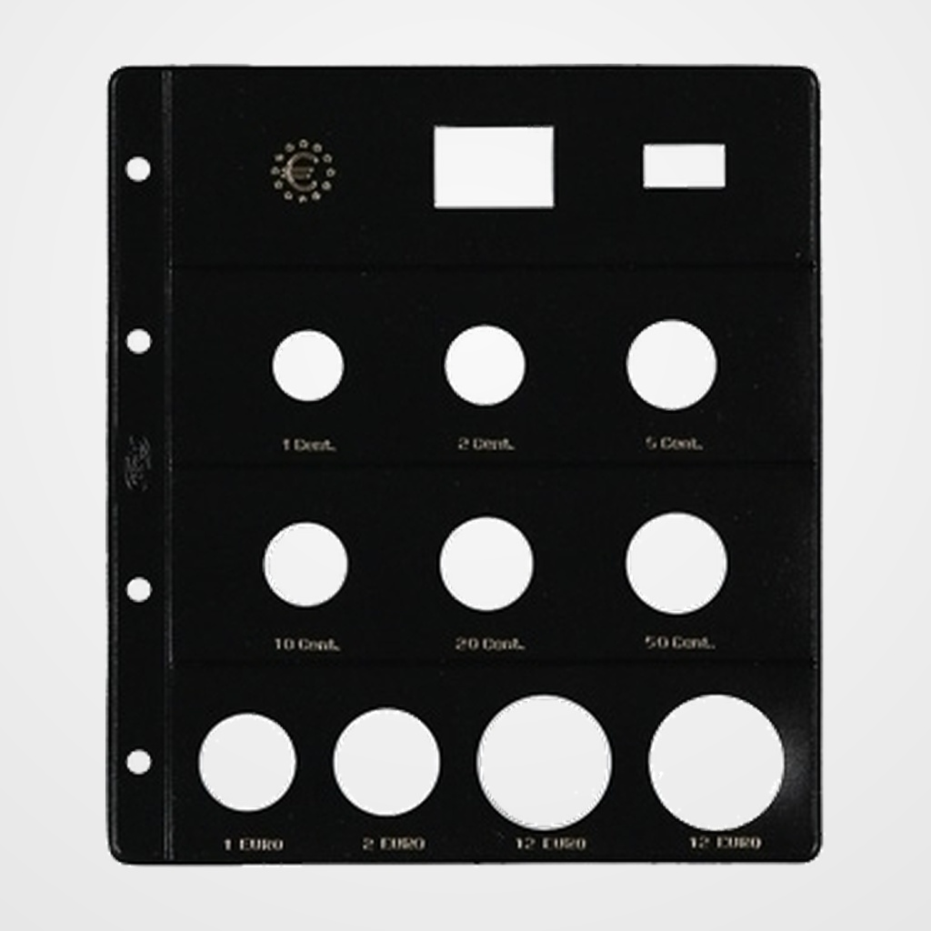 FUNDA para ALBUM de MONEDAS PARDO tipo CLARABOYA EUROS 10 aloj. (especial 12+12)