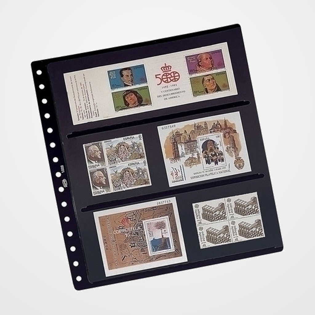 FUNDA para ALBUM de SELLOS PARDO LAM.C.NEGRA 3 aloj.lado