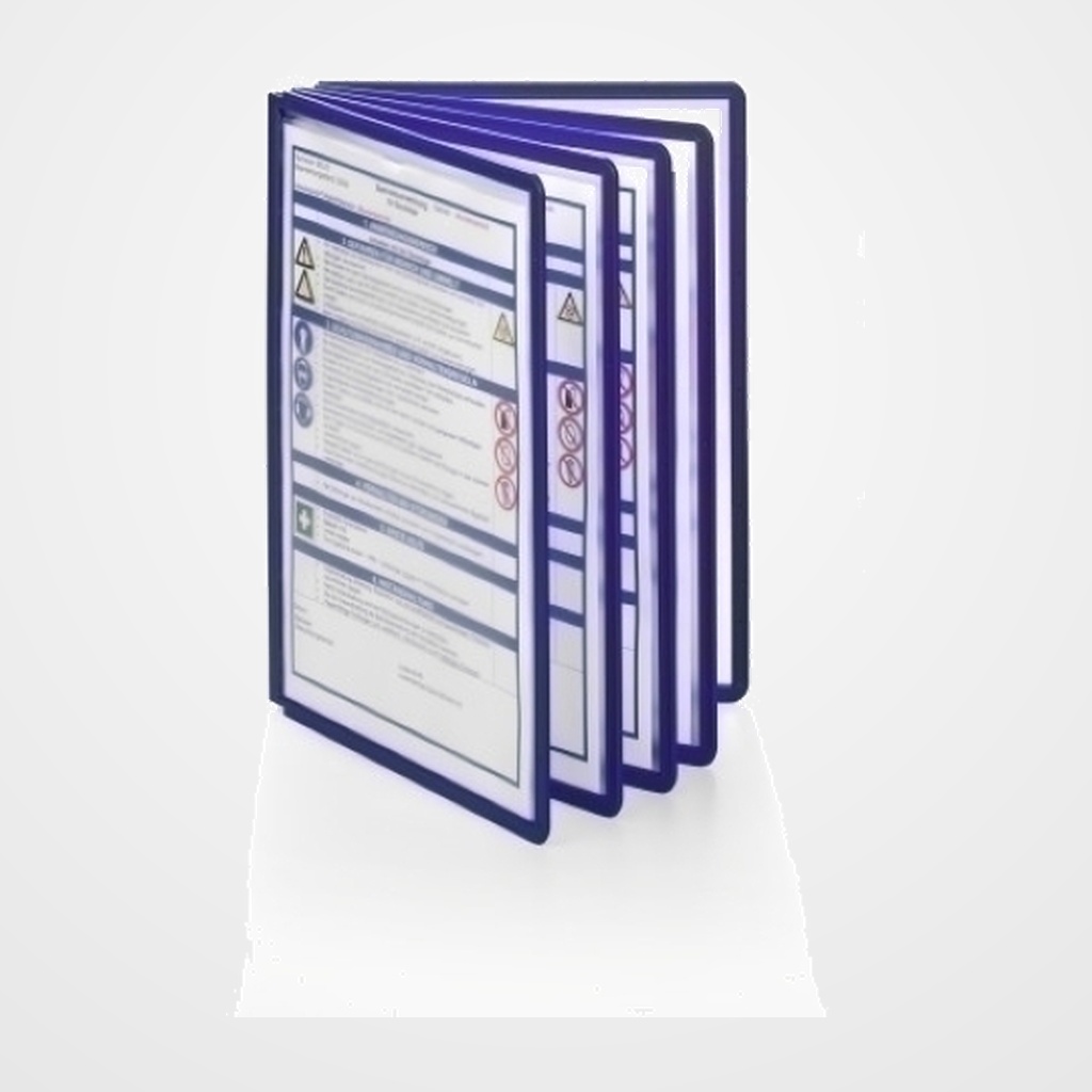 FUNDA DURABLE SHERPA A4 con MARCO AZUL OSCURO PAQUETE de 5