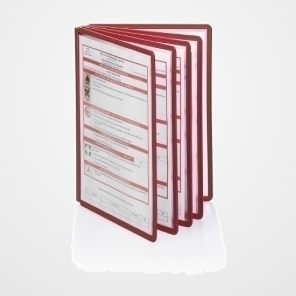 FUNDA DURABLE SHERPA A4 con MARCO ROJO PAQUETE de 5