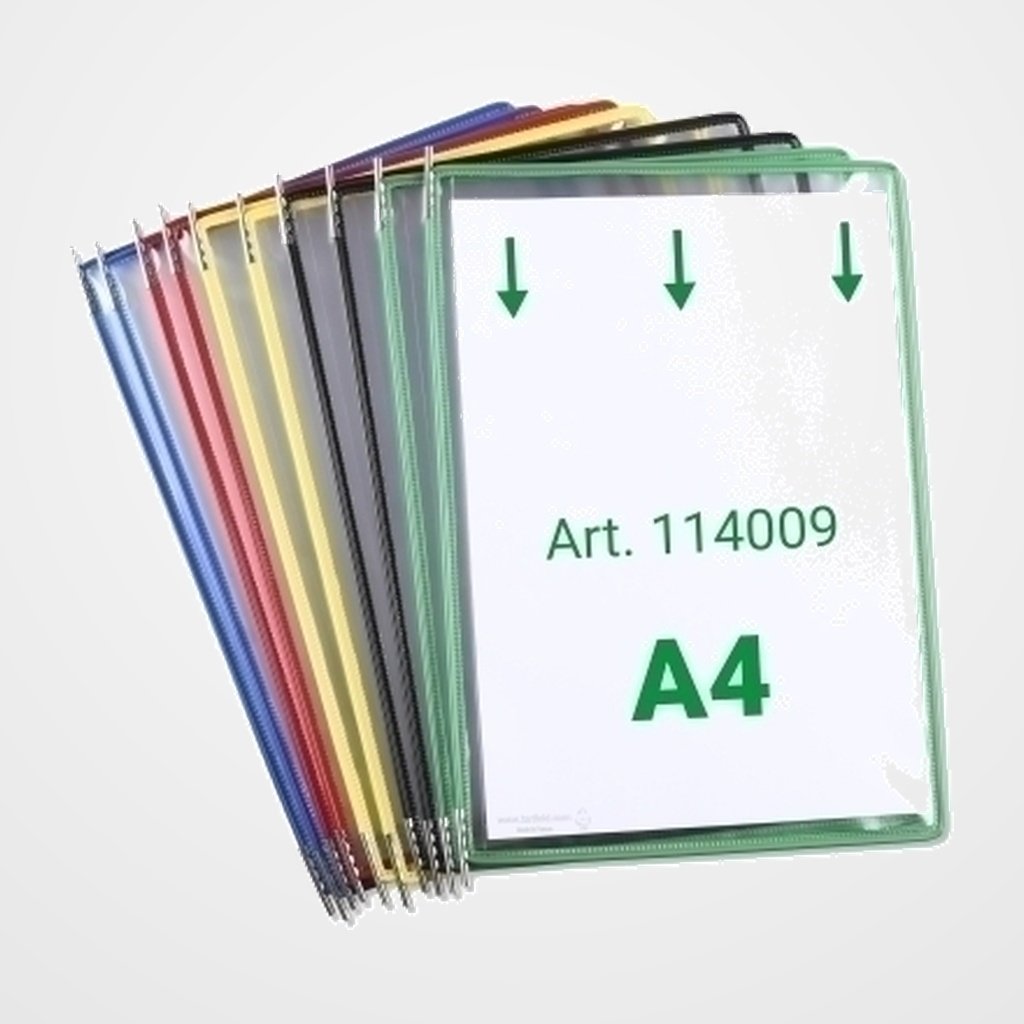 FUNDA TARIFOLD CON PIVOTES A4 con MARCO SURTIDO PAQUETE de 10