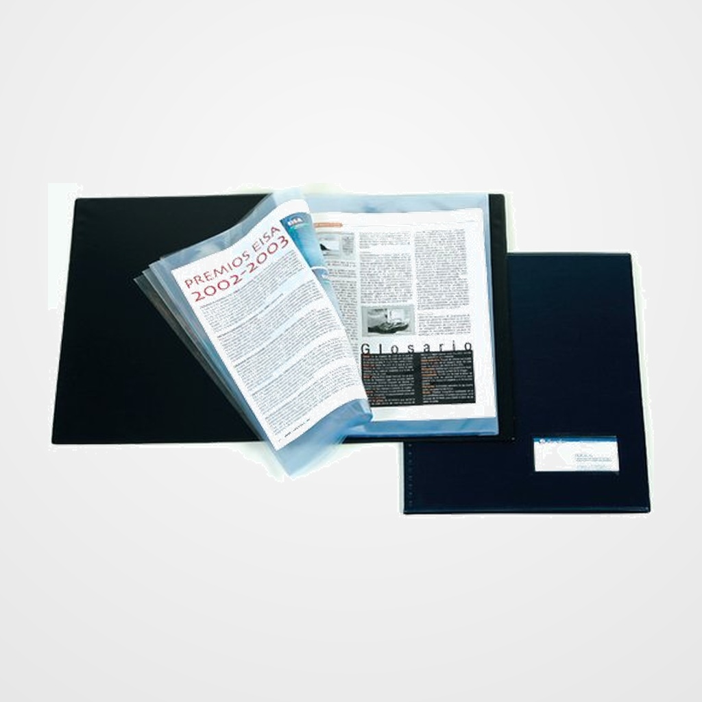 CARPETA FUNDAS (TARIFARIO) IBERPLAS PVC RIGIDO Fº 20 F. NEGRO