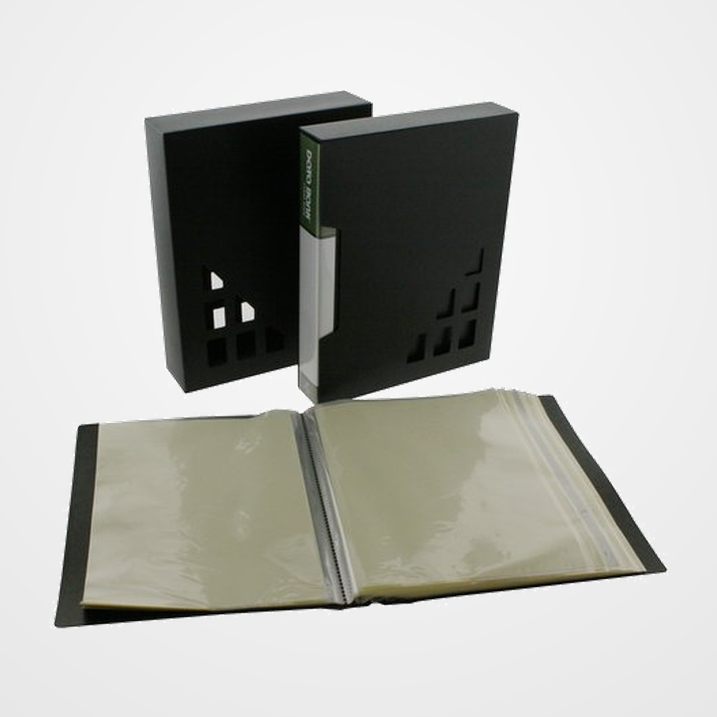 CARPETA FUNDAS (TARIFARIO) DATA BANK PP RIGIDO A4  80 F. C/CAJA NEGRO