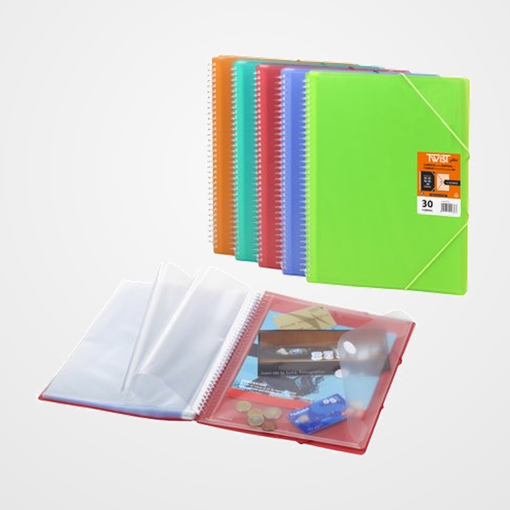 CARPETA FUNDAS (TARIFARIO) OLEF TWIST PP FLEXIBLE A4 30 F. VERDE