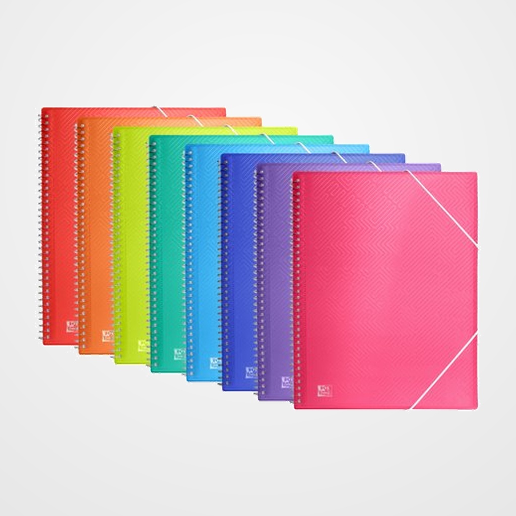 CARPETA FUNDAS (TARIFARIO) OXFORD/ELBA URBAN ESPIRAL PP TRANSLUCIDO A4+ 20 F. SURTIDO (8 colores)