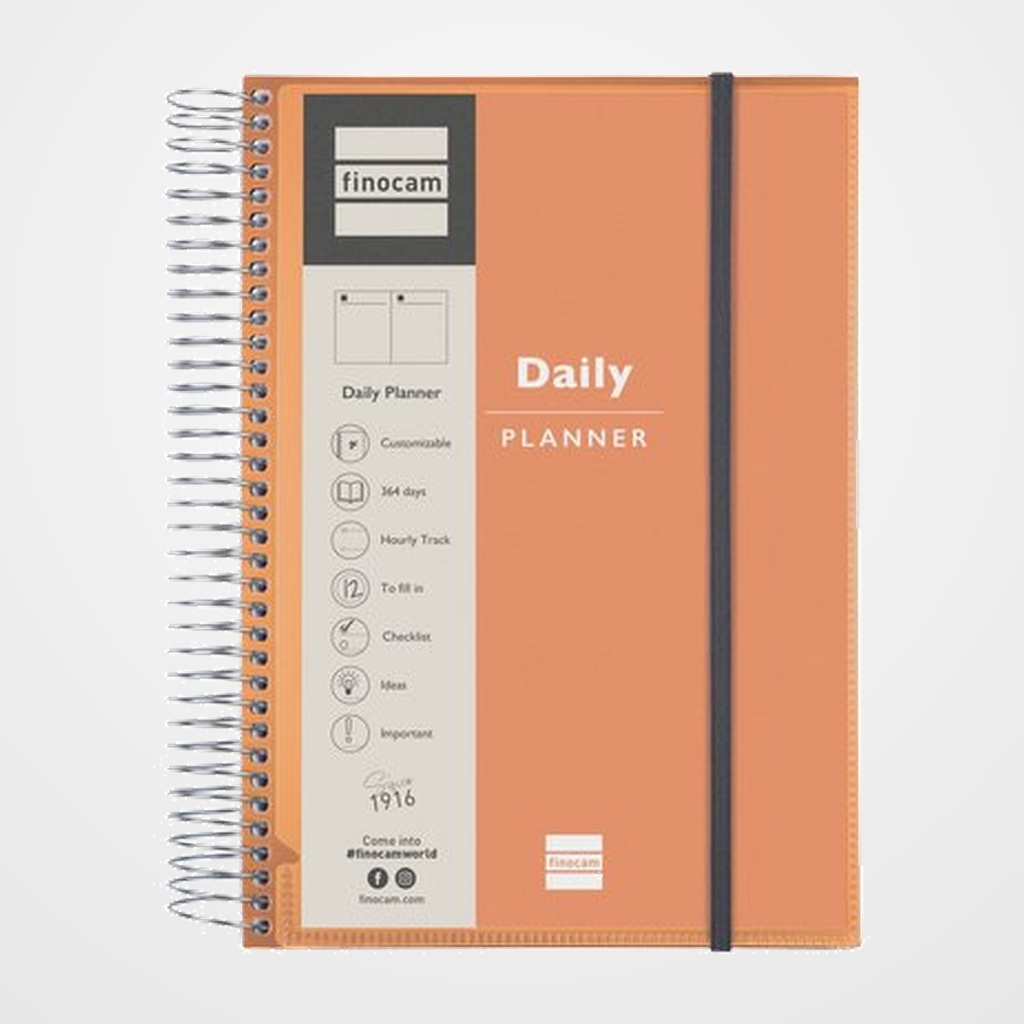 AGENDA FINOCAM MYTIME PERSONALIZABLE NO FECHADA ESPIRAL tapa PP con GOMA E10 155x212 D/P