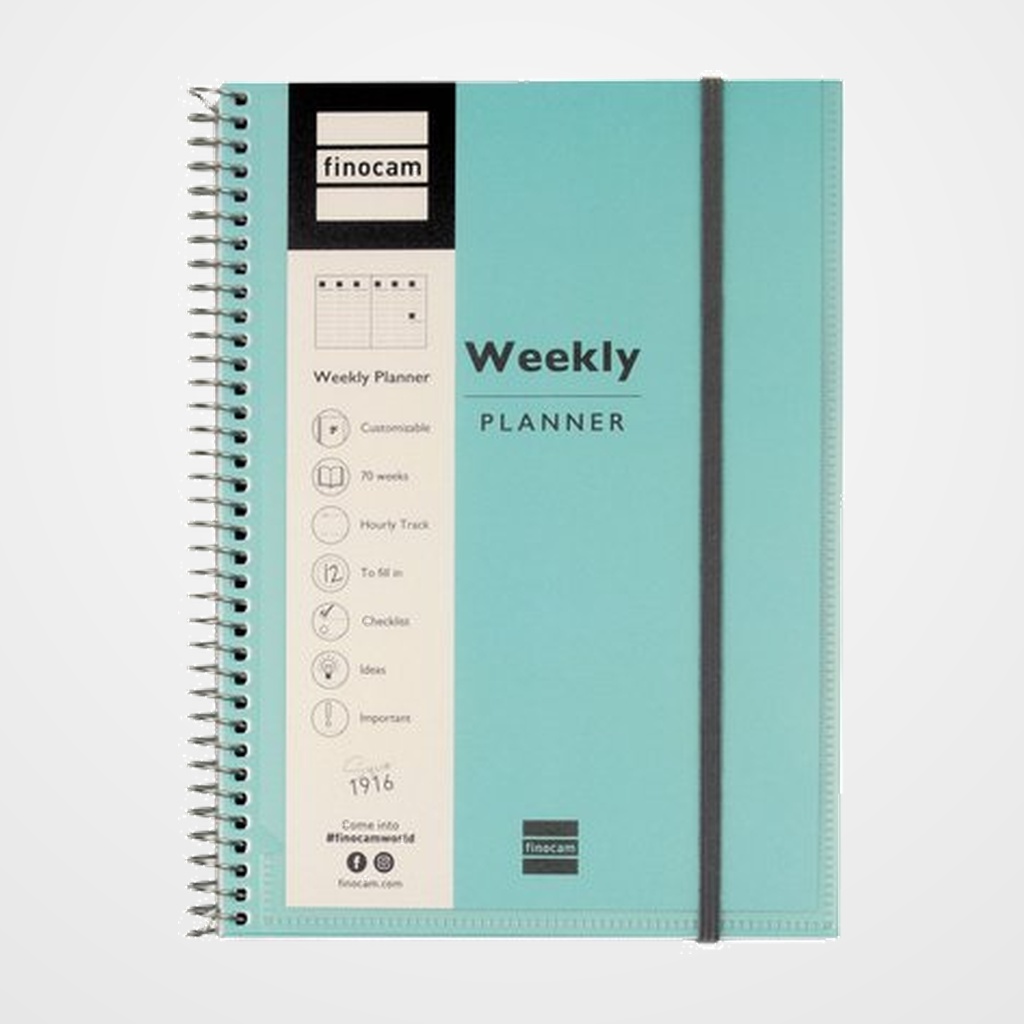 AGENDA FINOCAM MYTIME PERSONALIZABLE NO FECHADA ESPIRAL tapa PP con GOMA E10 155x212 S/V