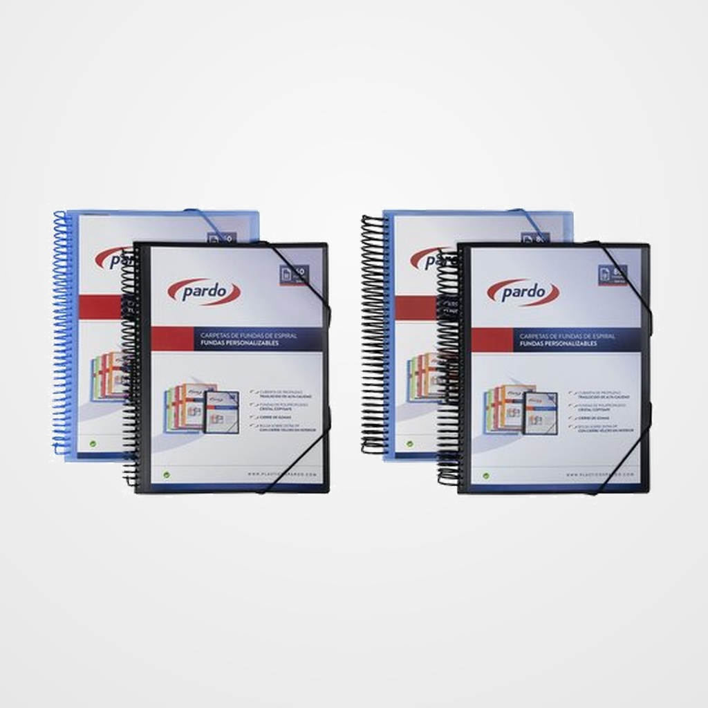 CARPETA FUNDAS (TARIFARIO) PARDO STUDIO STYLE ESPIRAL PP A4 60 F. AZUL